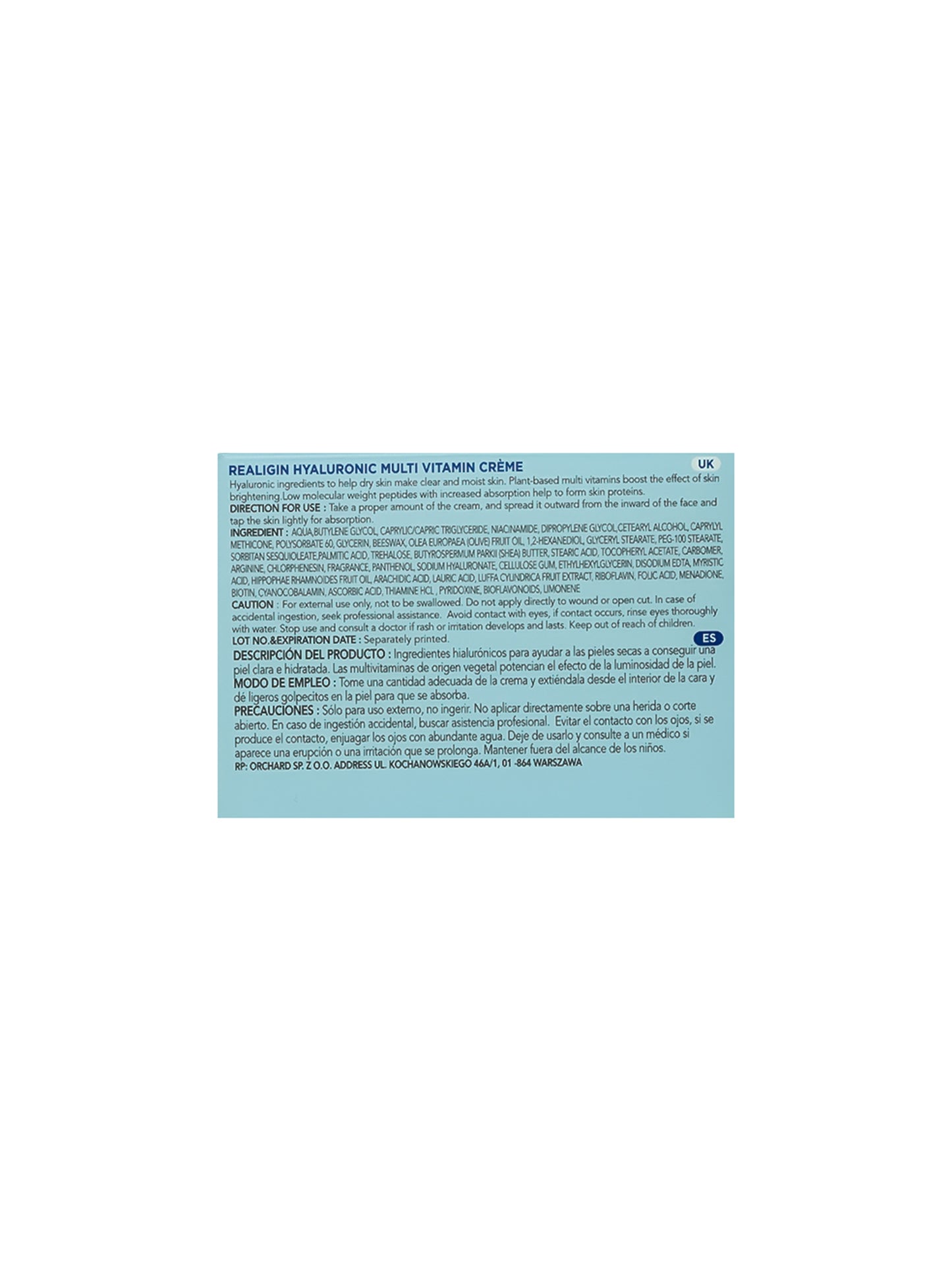 Realigin Hyaluronic Multi Vitamin Creme