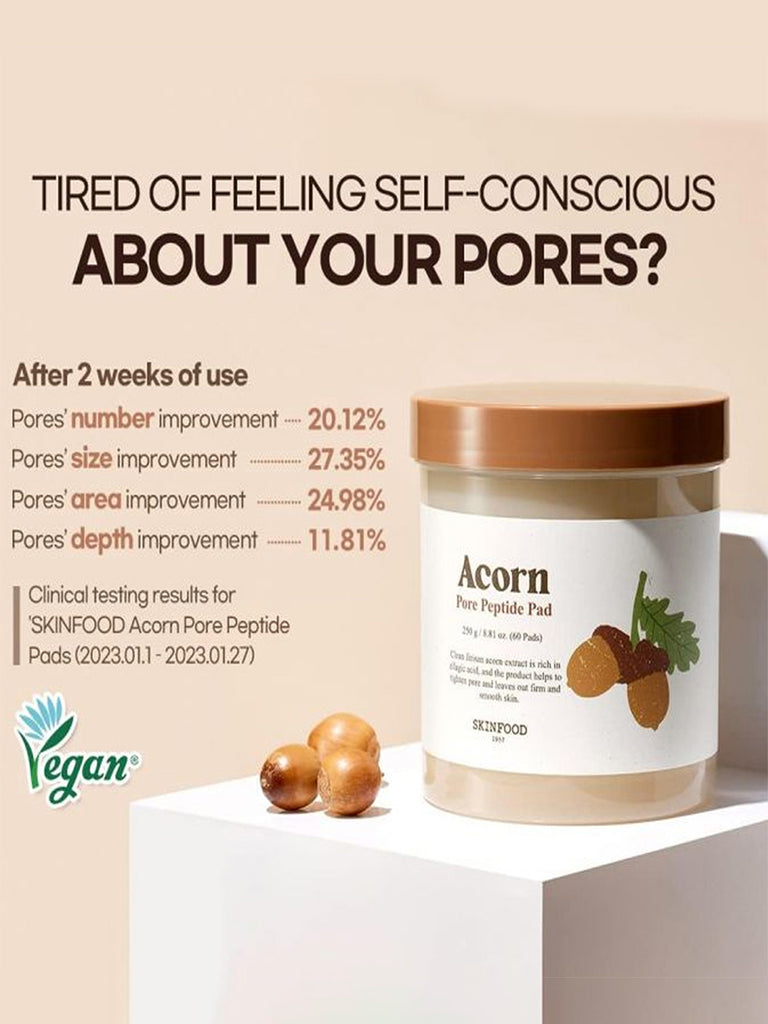 Skinfood Acorn Pore Peptide Pad (250g, 60 sheets)