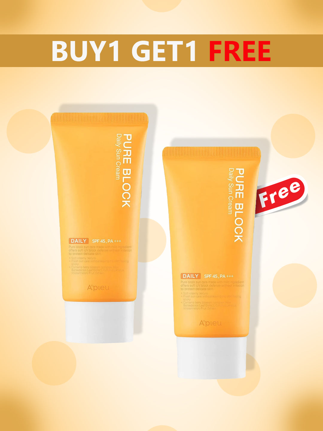 A'PIEU Pure Block Natural Daily Sun Cream SPF45/PA+++ (50ML)