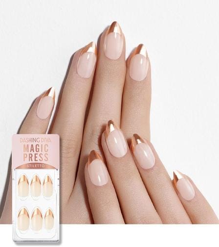DASHING DIVA MAGICPRESS Rose Gold Edge French 2