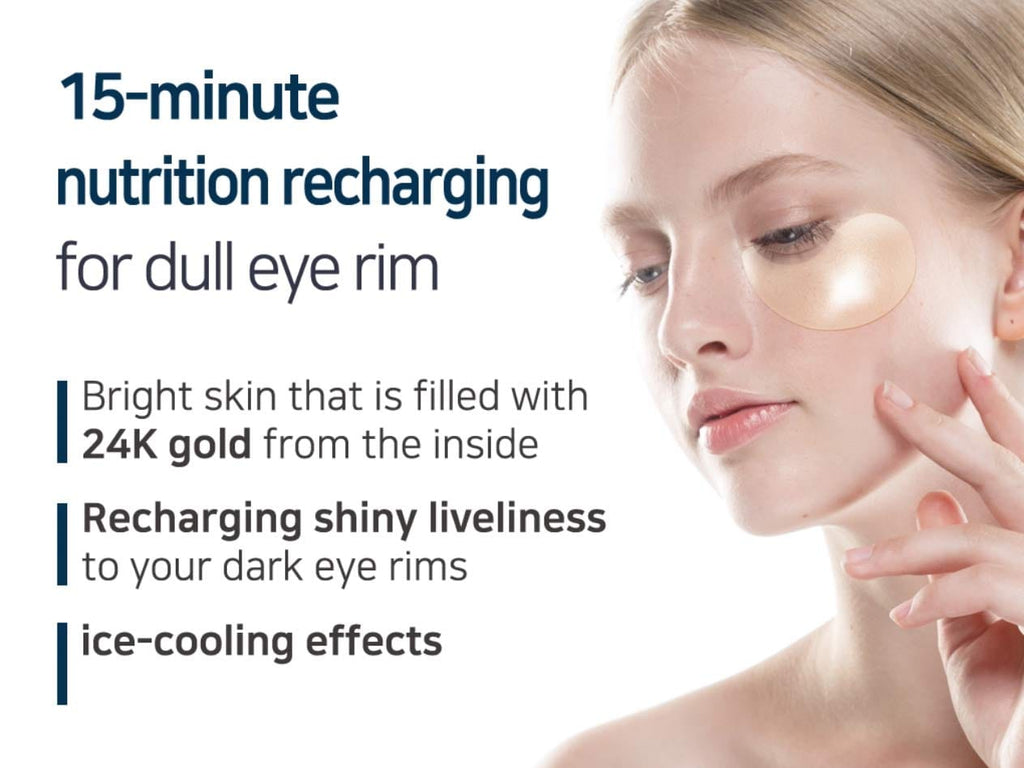 PETITfÉE GOLD HYDROGEL EYE PATCH for Puffy Eyes, Under-eye Wrinkles & Dry Under-eye Skin. PACK OF 60 (30 Pairs)