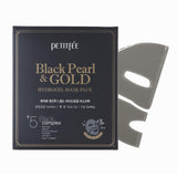 PETITfÉE BLACK PEARL & GOLD HYDROGEL SHEET MASK 32g*5sheet for Oily Skin, Sebum Control, Dark Spots and Brightening. PACK OF 1