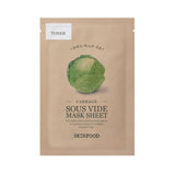 SKINFOOD CABBAGE SOUS VIDE MASK SHEET 22g : Soothe tired and dull skin