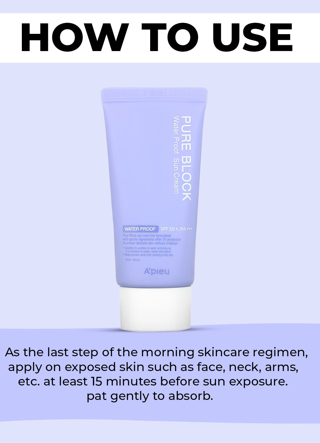 A'pieu Pure Block Water Proof Sun Cream SPF50+, PA+++(50ml)