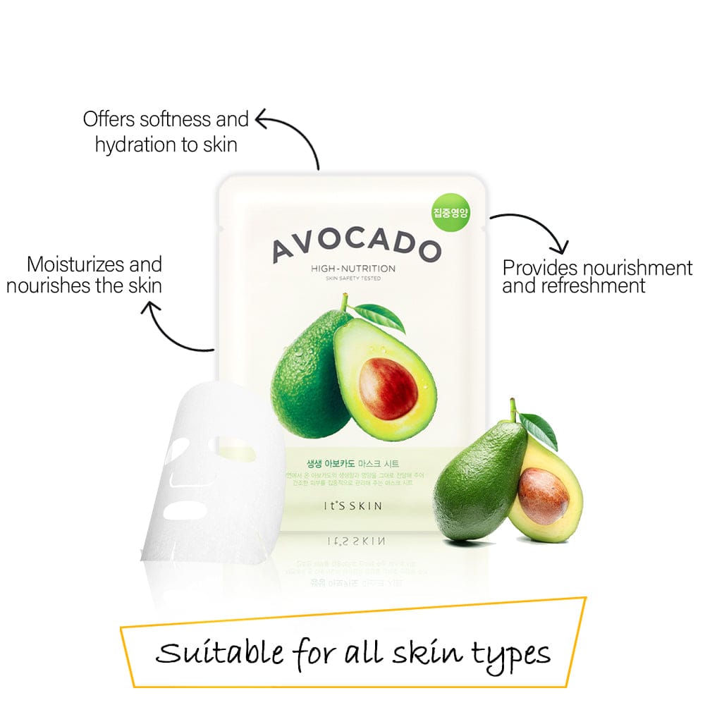 Benefits of It's Skin The Fresh Mask Sheet -Avocado (Set-5)