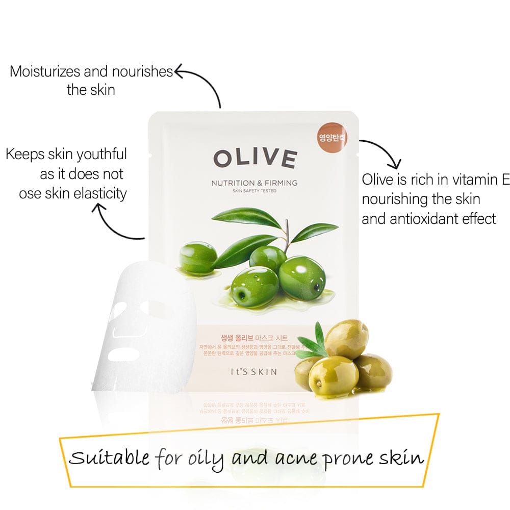 Benefits of It's Skin The Fresh Mask Sheet-Olive