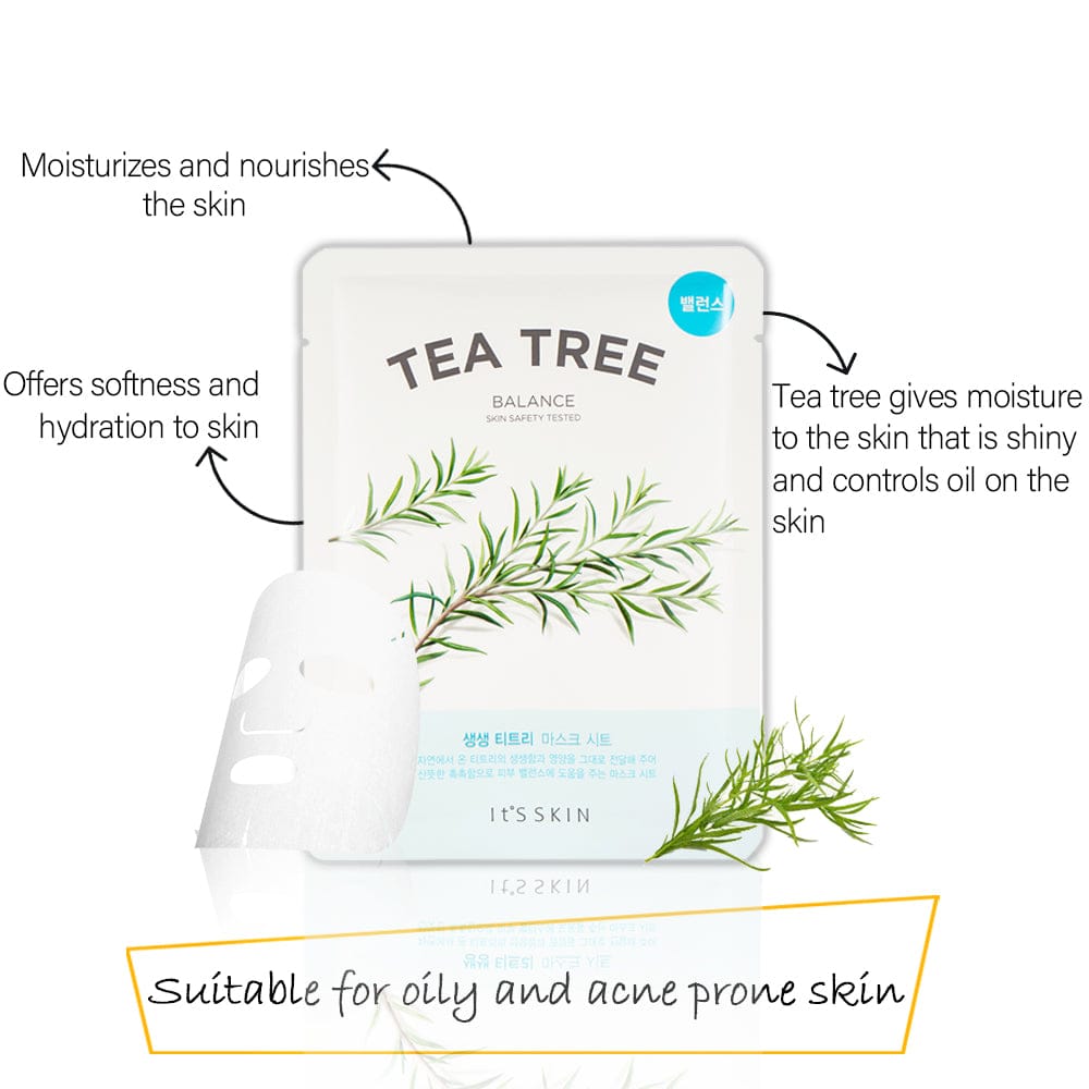 Benefits of It's Skin The Fresh Mask Sheet-Tea Tree (Set-10) (20ml)