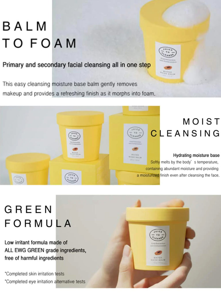 JUICE TO CLEANSE Water Wash Balm for Remove Impurities and Makeup Unisex (100g)