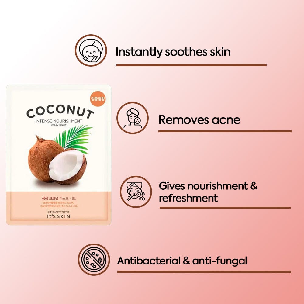 Benefits of It's Skin The Fresh Mask Sheet Coconut-
