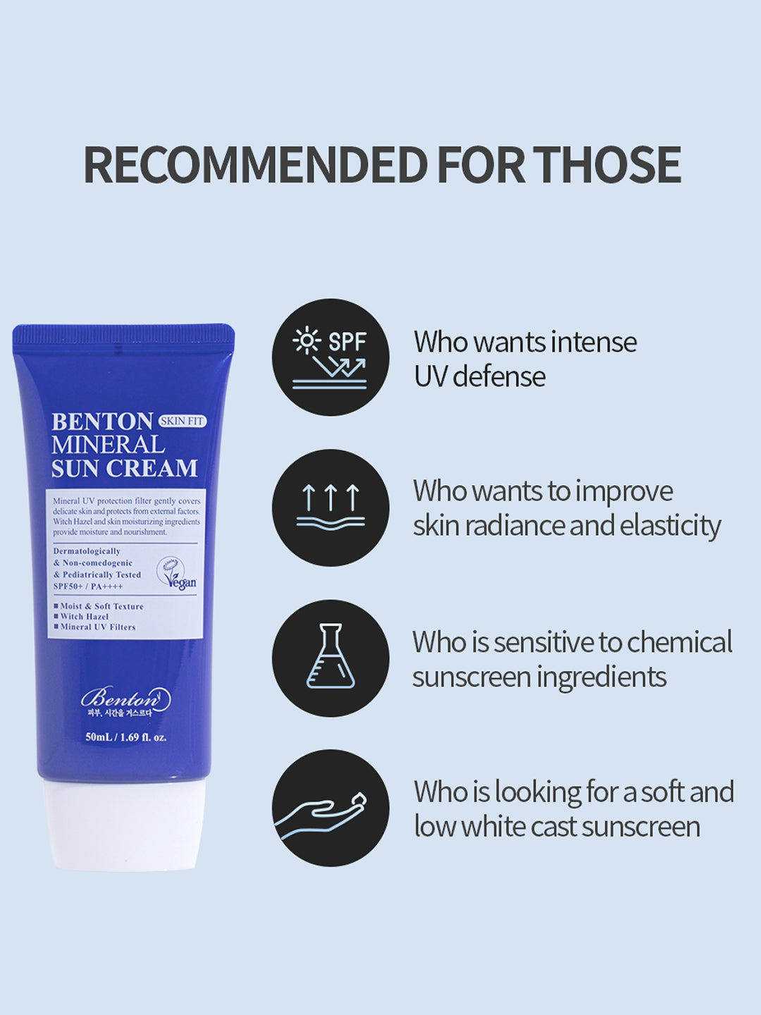 Benton Skin Fit Mineral Sun Cream SPF50 PA  50mL