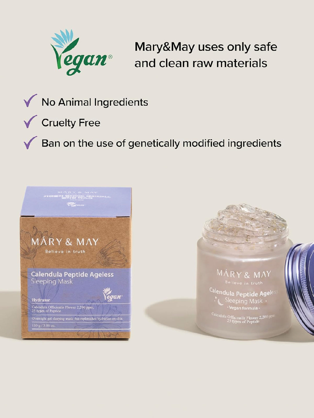 Mary&May Calendula Peptide Ageless Sleeping Mask 110 g