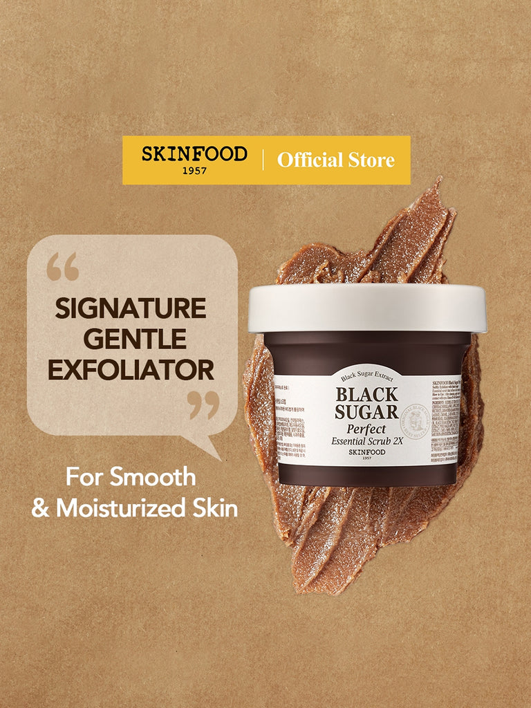 SKINFOOD Black Sugar Perfect Essential Scrub 2X : All Skin Types (210 G)