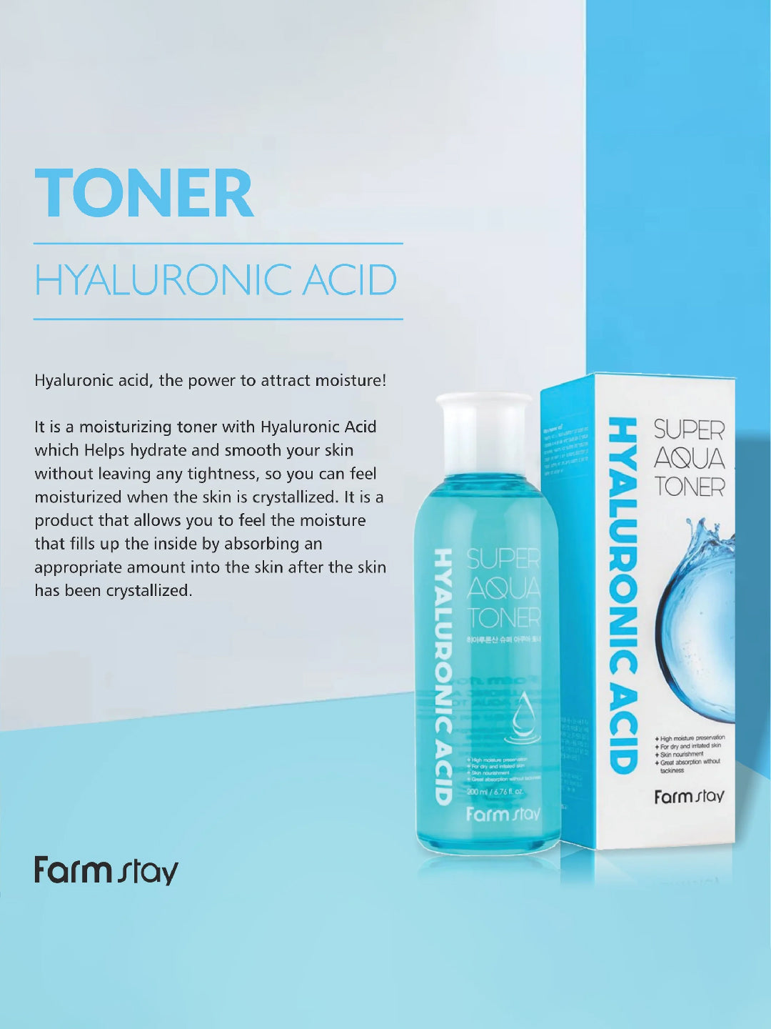 FARMSTAY Hyaluronic Acid Super Aqua Toner 200 ml