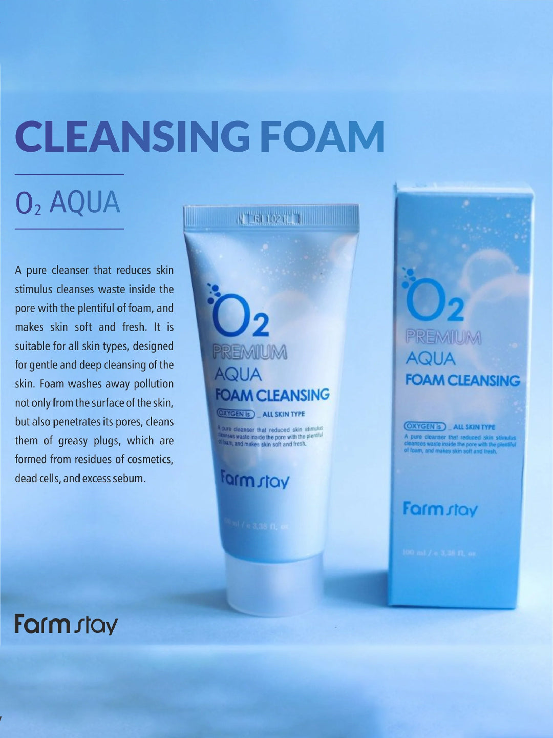 FARMSTAY O2 Premium Aqua Foam Cleansing 100 ml