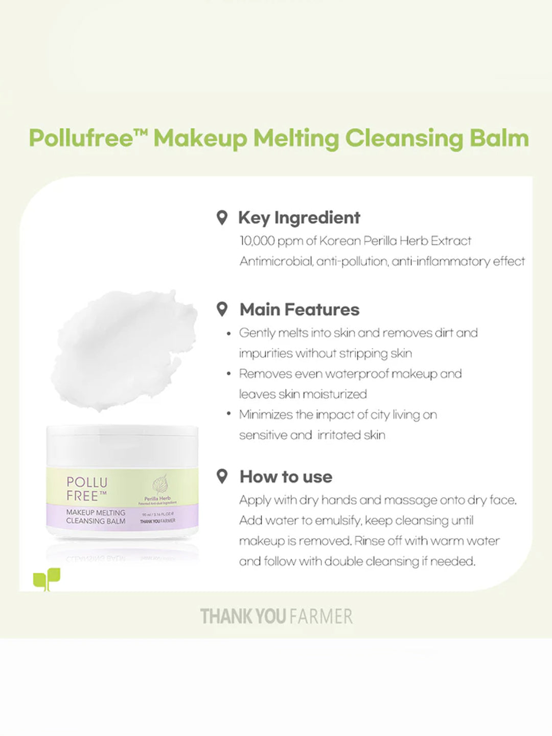 Thank You Farmer Pollufree Makeup Melting Cleansing Balm