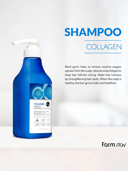 FARMSTAY Collagen Water Full Shampoo & Conditioner 530 ML
