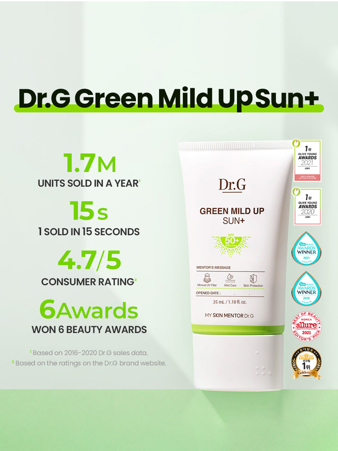 DR.G Green Mild Up Sun+ SPF50+ PA++++ – view 2