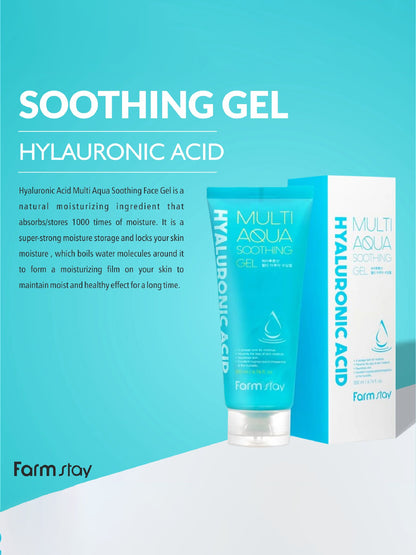 FARMSTAY Multi Aqua Soothing Gel Hyaluronic Acid 200 ml