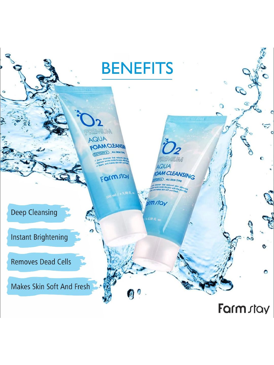 FARMSTAY O2 Premium Aqua Foam Cleansing 100 ml