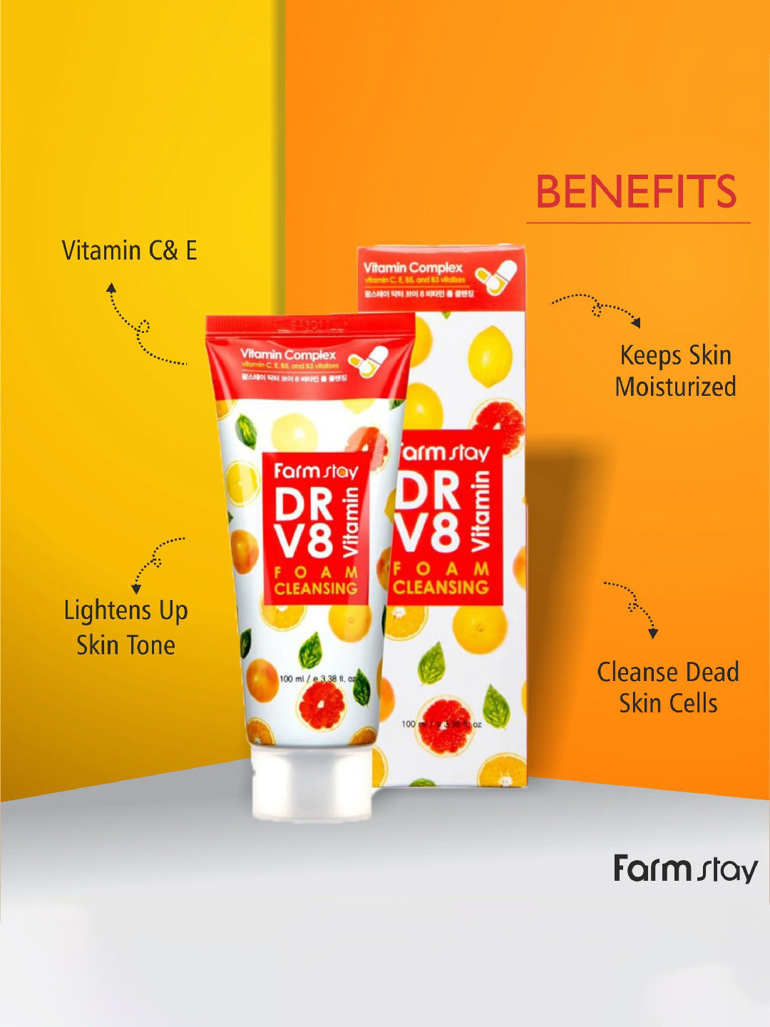 FARMSTAY Dr-V8 Vitamin Foam Cleansing 100 ML