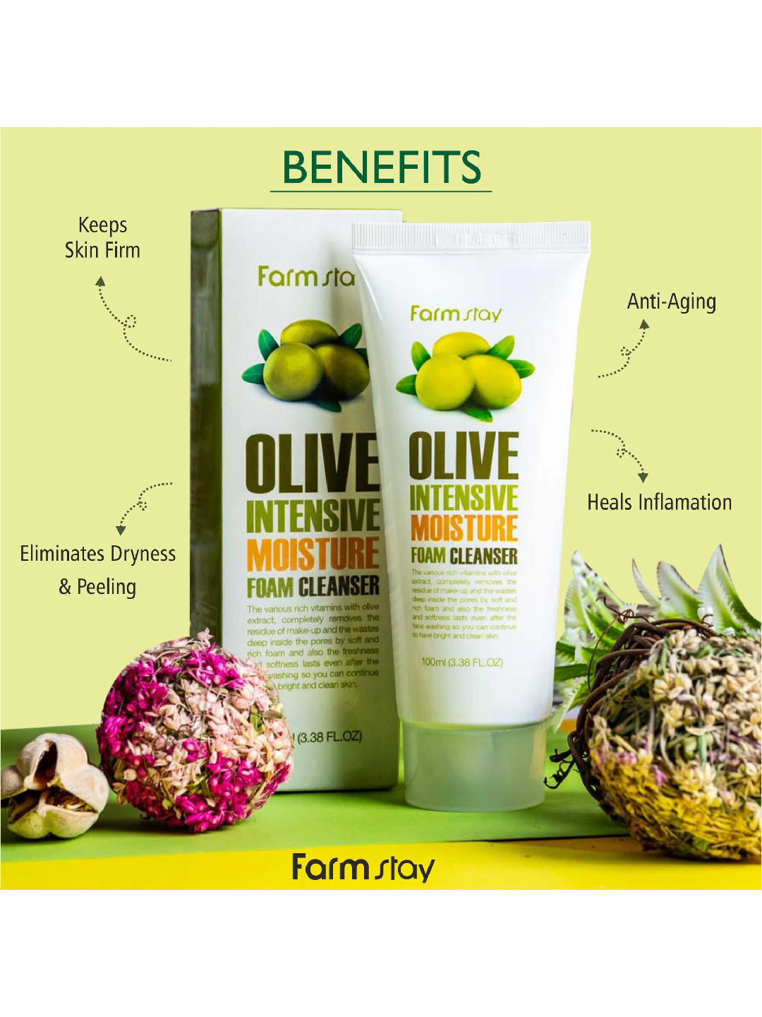 FARMSTAY Olive Intensive Moisture Foam Cleanser 100 ml
