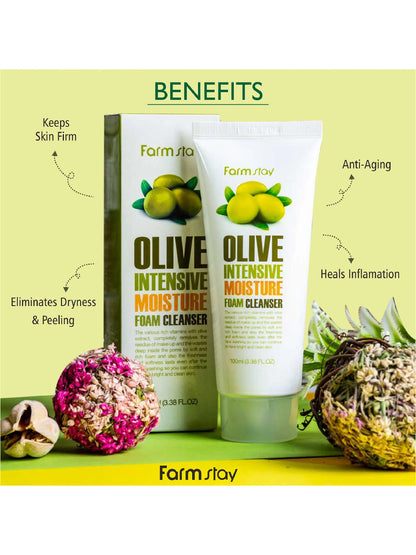 FARMSTAY Olive Intensive Moisture Foam Cleanser 100 ml