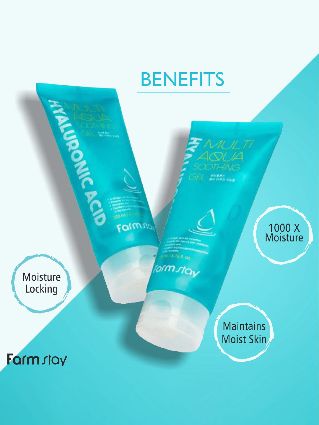 FARMSTAY Multi Aqua Soothing Gel Hyaluronic Acid 200 ml