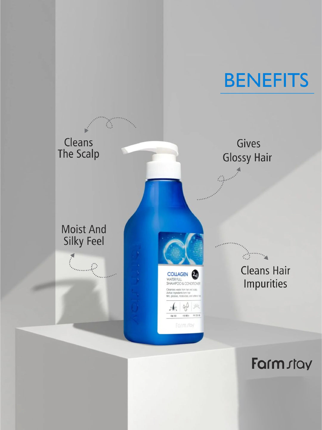 FARMSTAY Collagen Water Full Shampoo & Conditioner 530 ML