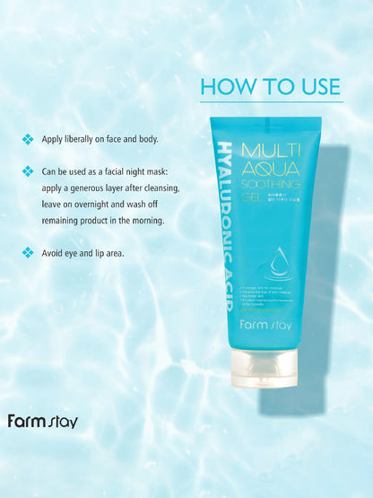 FARMSTAY Multi Aqua Soothing Gel Hyaluronic Acid 200 ml