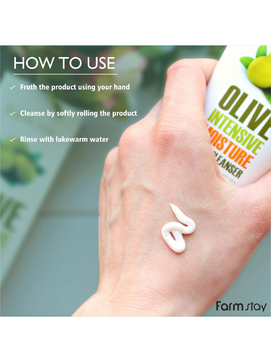 FARMSTAY Olive Intensive Moisture Foam Cleanser 100 ml