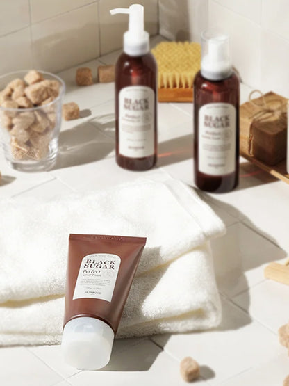 SKINFOOD Black Sugar Perfect Scrub Foam for Men's & Women's : Remove dead skin cells and impurities of Skin (180 g)