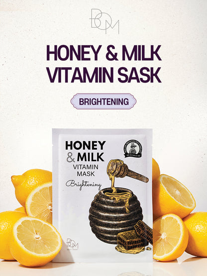B.O.M HONEY AND MILK VITAMIN MASK - brightening