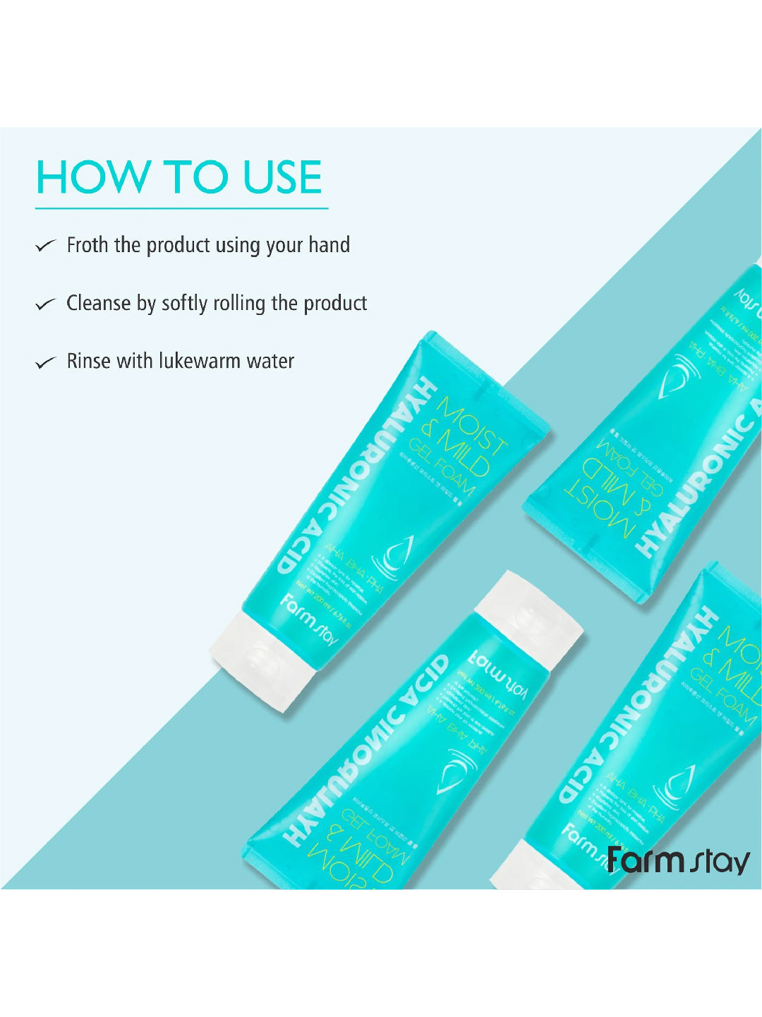 FARMSTAY Hyaluronic Acid Moist & Mild Gel Foam 200 ml
