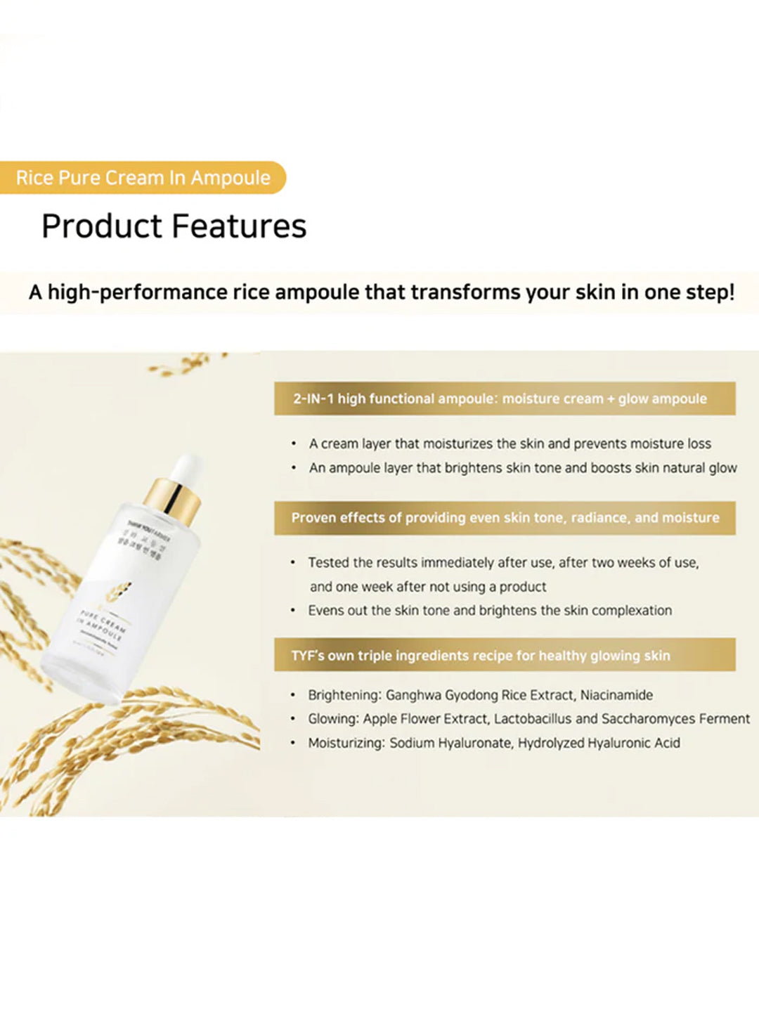 Thank You Farmer Rice Pure Cream In Ampoule (50ml)