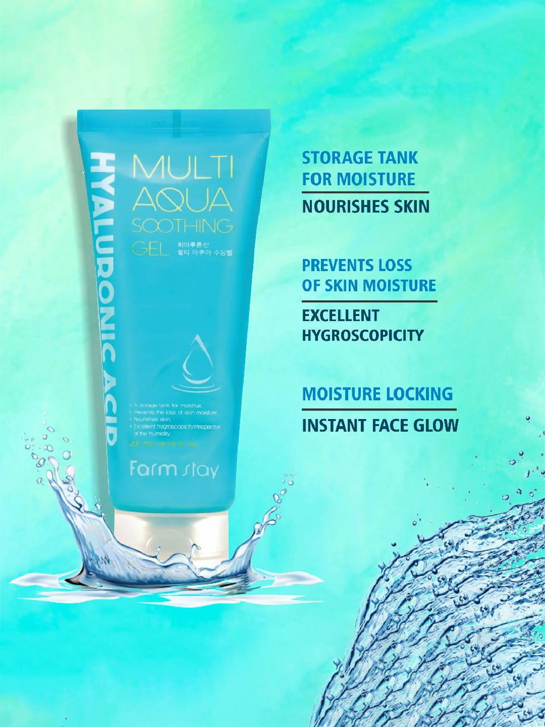 FARMSTAY Multi Aqua Soothing Gel Hyaluronic Acid 200 ml