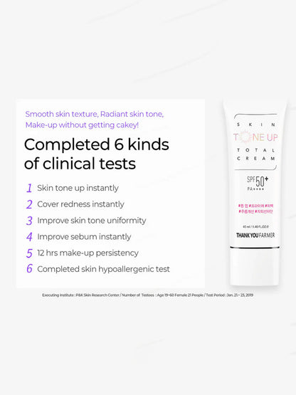 Thank you farmer Skin Tone-Up Total Cream SPF 50+ PA++++
