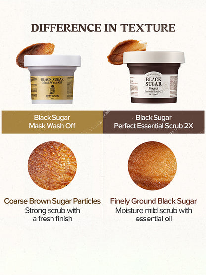 SKINFOOD Black Sugar Perfect Essential Scrub 2X : All Skin Types (100gm)