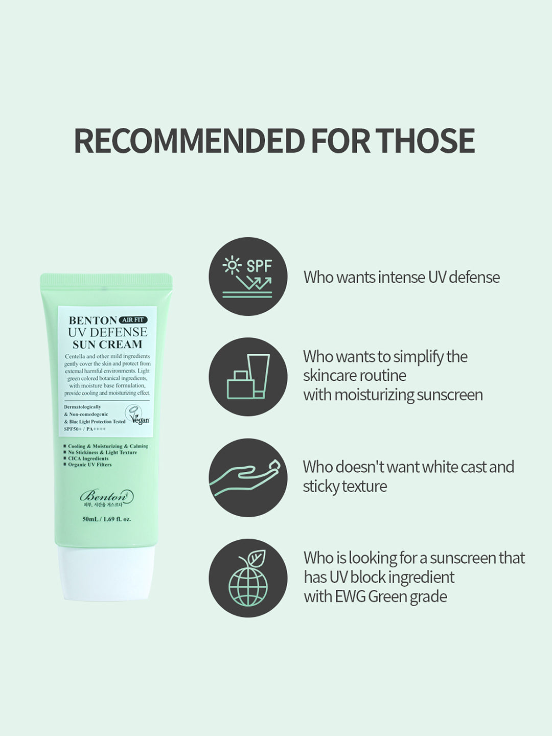 Benton Air Fit UV Defense Sun Cream SPF50 PA 50mL