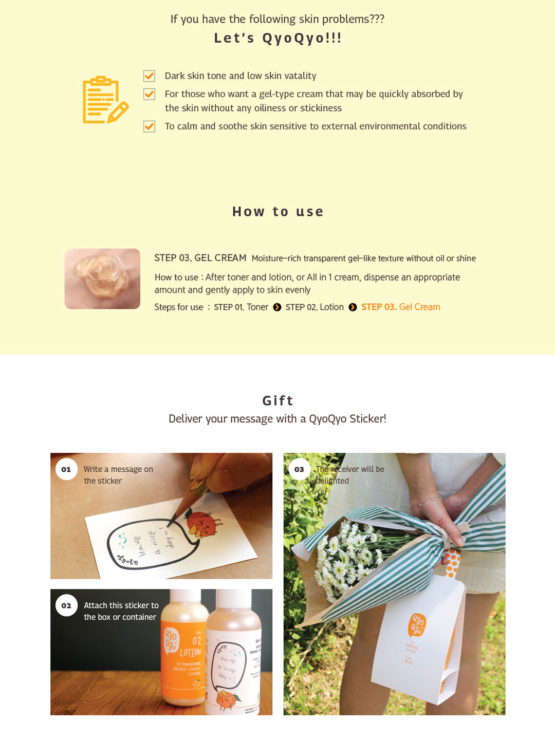 QyoQyo Tangerine Bright+Moist Gel Cream 85 ml