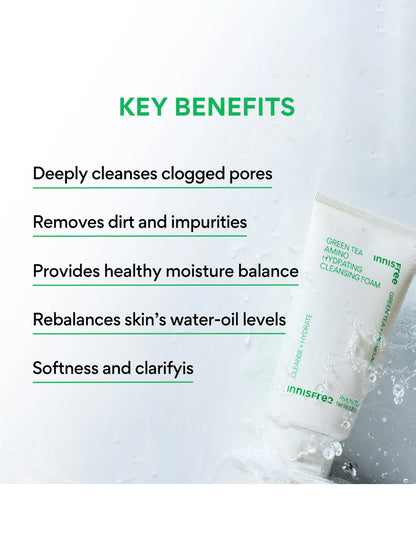 Innisfree Green Tea Hydrating Amino Acid Foam Cleanser 150 gm