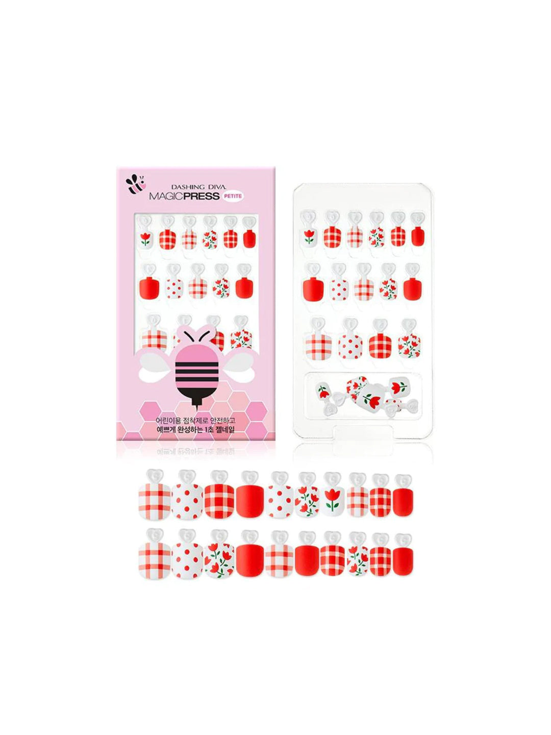 DASHING DIVA Magic Press Kids Mani Red Tulip