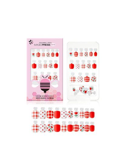 DASHING DIVA Magic Press Kids Mani Red Tulip