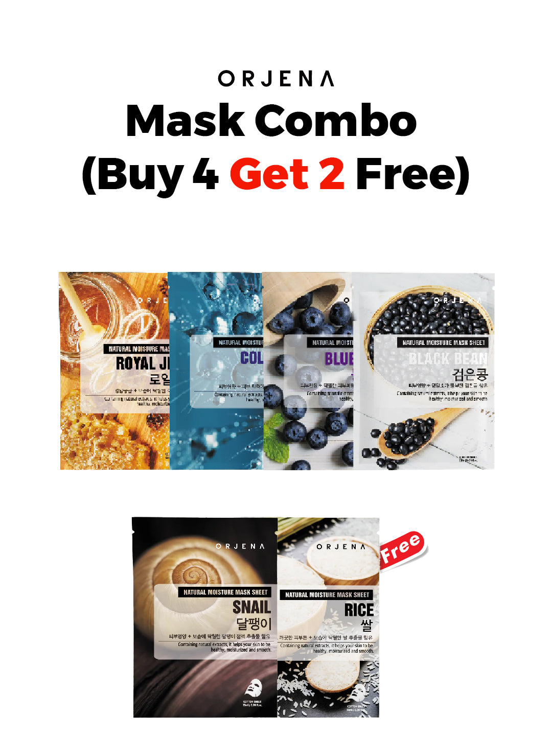 Orjena Mask Combo (Buy 4 Get 2 Free)