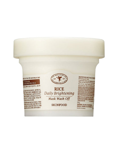 SKINFOOD Rice Daily Brightening Mask Wash off for Men's & Women's : Best for sensitive skin (210 g)