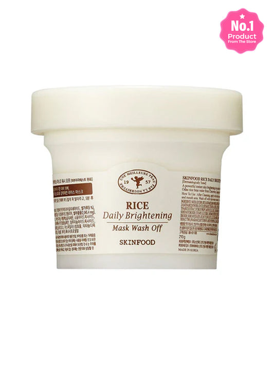 SKINFOOD Rice Daily Brightening Mask Wash off for Men's & Women's : Best for sensitive skin (210 g)