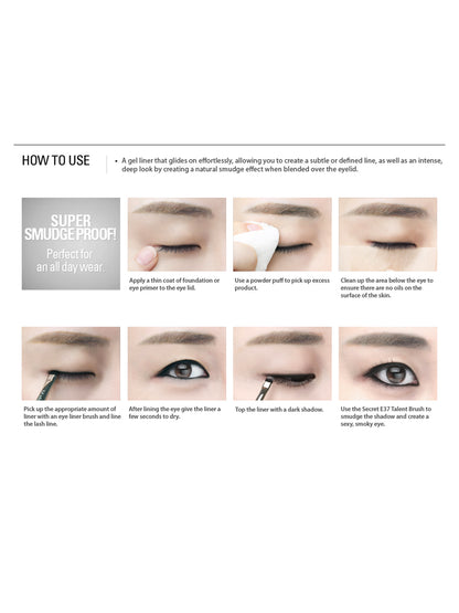 Smudge Proof Catwalk Gel Liner - Black by MustaeV