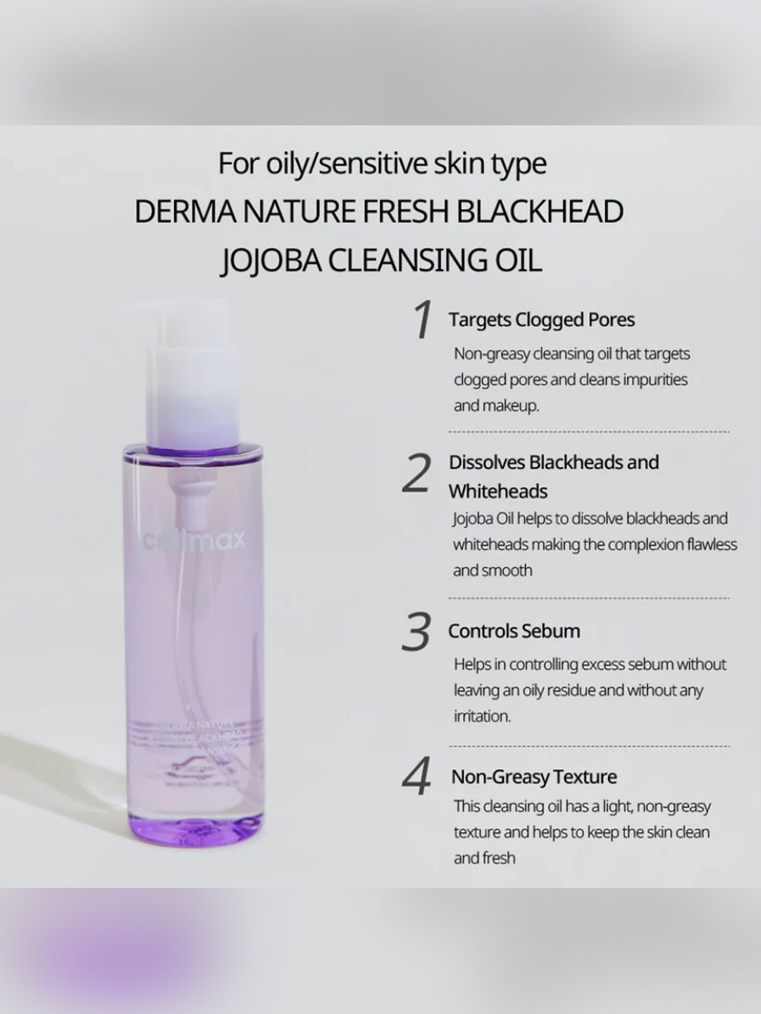 Celimax Derma Nature Fresh Blackhead Jojoba Cleansing Oil - 150ml