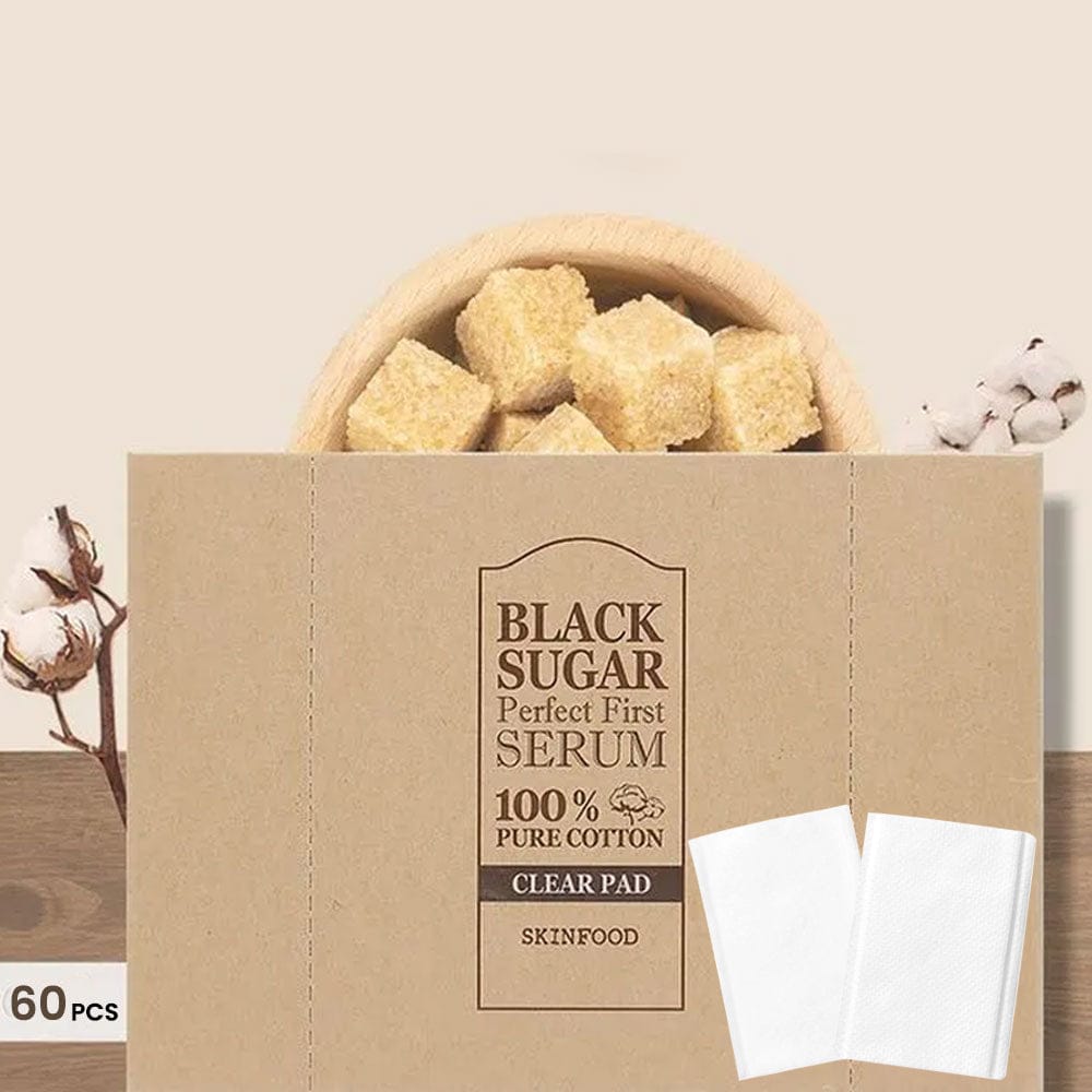 SKINFOOD Black Sugar Perfect First Serum Pure Cotton Clear Pad ( 60 Pics )
