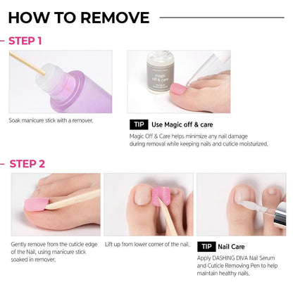How to remove DASHING DIVA MAGICPRESS Red Shine