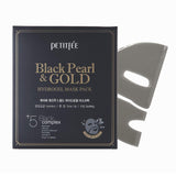 PETITfÉE BLACK PEARL & GOLD HYDROGEL SHEET MASK for Oily Skin, Sebum Control, Dark Spots and Brightening. PACK OF 1